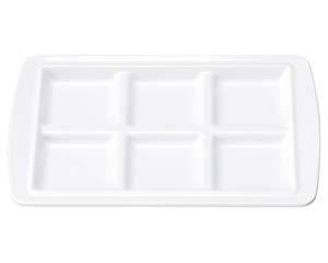 【まとめ買い10個セット品】 エ717-048 [M]メラミンブロックプレート 六ッ仕切 白[洗]【キャンセル/返品不可】【ECJ】