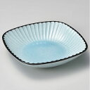 【まとめ買い10個セット品】和食器 ハ034-248 黒土化粧しのぎ6.5角鉢(ブルー)【ECJ】