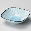 【まとめ買い10個セット品】和食器 ハ039-198 黒土化粧しのぎ4.5角鉢(ブルー)【ECJ】