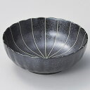 和食器 キ073-038 黒マット十草 菊型3.5鉢【ECJ】