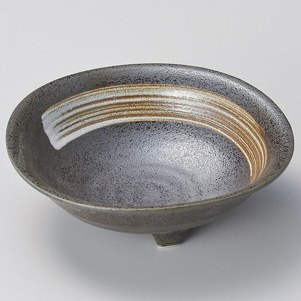 和食器 ヤ073-378 白刷毛天目三ツ足中鉢【ECJ】