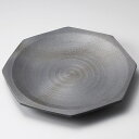 【まとめ買い10個セット品】和食器 メ167-038 黒銀彩11.0八角皿【ECJ】
