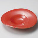 【まとめ買い10個セット品】和食器 カ206-018 赤釉ハット型盛鉢【ECJ】