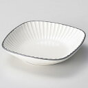 【まとめ買い10個セット品】和食器 ハ263-138 黒土化粧しのぎ6.5角鉢(ホワイト)【ECJ】