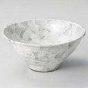 【まとめ買い10個セット品】和食器 ユ318-038 白刷毛タタキリム麺丼(大)【ECJ】
