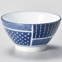 【まとめ買い10個セット品】和食器 コ367-328 古青藍 藍格子 飯碗【ECJ】