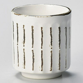 【まとめ買い10個セット品】和食器 ラ380-108 錆粉引 しのぎ湯呑【ECJ】