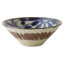 【まとめ買い10個セット品】和食器 ラ424-188 琉球るり唐草・サビ唐草 しのぎ深鉢 大【ECJ】
