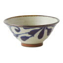 【まとめ買い10個セット品】和食器 ラ424-218 琉球るり唐草・サビ唐草 六兵衛4.8飯碗【ECJ】