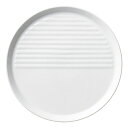 【まとめ買い10個セット品】和食器 オ598-218 ストライプ&ハーフストライプ(機能食器) ホワイトハーフストライプ22cm皿【ECJ】