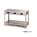 東製作所 アズマ 業務用片面引出し付き作業台 HTO-1200 1200×600×800 【メーカー直送/後払い決済不可】【作業テーブル 業務用 作業台 ステン...