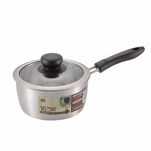 グラーノ ステンレス製 ガラス蓋付 片手鍋 16cm [ オール熱源対応 IH対応 ]【パール金属】【お鍋 調理器具鍋 人気 鍋 ブランド 片手鍋メーカー 業務用鍋 使いやすい鍋 調理鍋 人気ブランド】【ECJ】