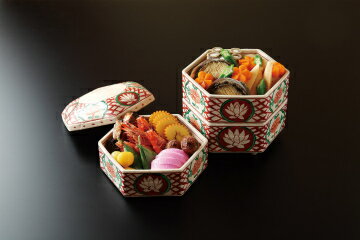 和食器 手描花紋 三段重 37K270-04 まごころ第37集 【キャンセル/返品不可】【ECJ】