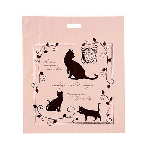 【まとめ買い10個セット品】エレガントキャット ポリバッグ 35×45×底マチ6 100枚 61-548-99-4【 店舗什器 小物 ディスプレー ギフト ラッ...