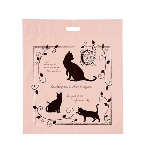 エレガントキャット ポリバッグ 35×45×底マチ6 1200枚 61-548-99-9【店舗什器 小物 ディスプレー ギフト ラッピング 包装紙 袋 消耗品 ...