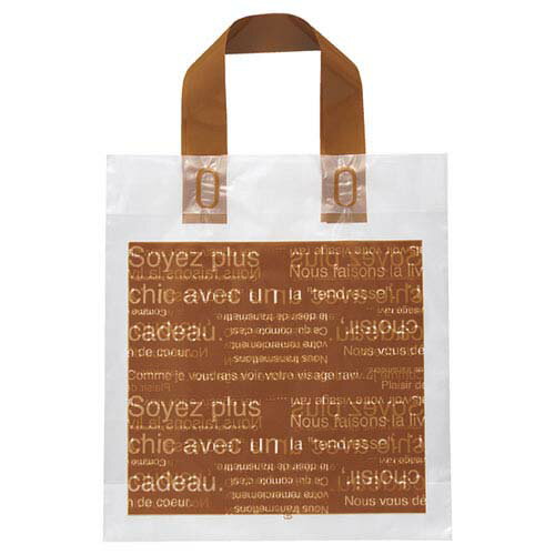 カフェオレ フロストバッグ(ハンドル付き) 25×28×底マチ8 750枚 61-264-13-5【ラッピング用品 ラッピングシリーズ カフェオレ ハンドル付き...