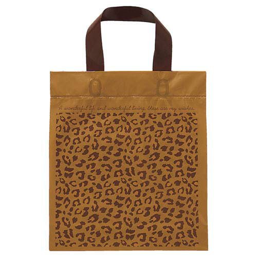 【まとめ買い10個セット品】レオパード ハンドル付きバッグ 43×38×底マチ10 30枚 61-782-36-3【 店舗什器 小物 ディスプレー ギフト ラッ...