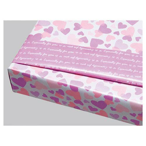 リバーシブル 半裁 スウィートハート ピンク 500枚 61-752-98-17【店舗什器 小物 ディスプレー ギフト ラッピング 包装紙 袋 消耗品 店舗備品...
