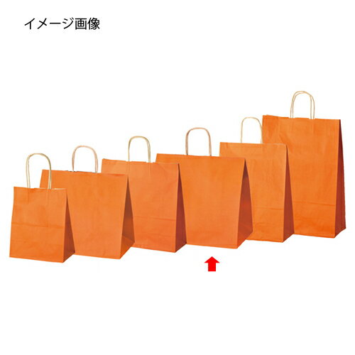 【まとめ買い10個セット品】カラー手提げ紙袋 オレンジ 34×22×32 50枚 61-309-13-4【店舗什器 小物 ディスプレー ギフト ラッピング 包装紙 袋 消耗品 店舗備品】【ECJ】