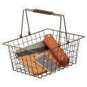 【まとめ買い10個セット品】ワイヤーバスケット M ブラウン 61-380-2-5【 店舗運営用品 店内・店外備品 買物カゴ・ショッピングバッグ ワイヤーバスケ...