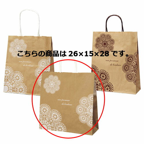 【まとめ買い10個セット品】レースィ 手提げ紙袋 白 26×15×28 50枚 61-800-88-4【 ラッピング用品 ラッピングシリーズ レースィ 手提紙袋...