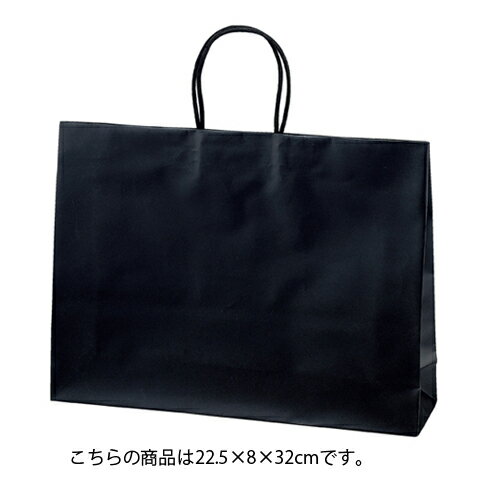 手提げ紙袋 マットバッグ ブラック 22.5×8×32 100枚 61-314-11-7【ラッピング