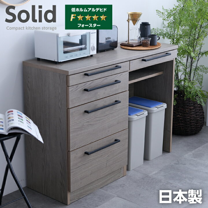 キッチンカウンター キッチン収納 ダストボックス 幅120 奥行43 高さ81 レンジ台 ...