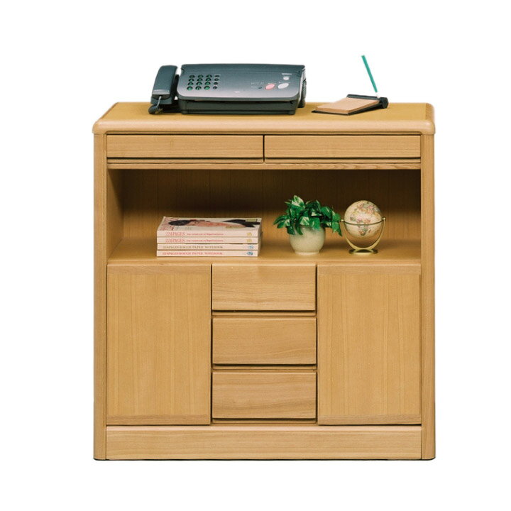 【ポイント5倍★11月14日10時〜17日0時迄】電話台 FAX台 幅90 タモ材 柾 背面化粧仕上げ 木製 北欧 モダ..