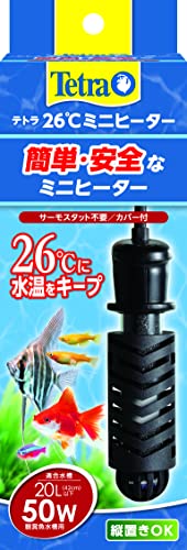 商品名テトラ (Tetra) ミニヒーター 50W 自動温度調節器内蔵 難燃性プラスチックカバー付き 縦横設置 SP規格適合 観賞魚 金魚 メダカ 水槽色ブラックモデル50Wサイズ-この商品について自動温度調節器内臓なので、サーモスタット不要です。難燃性プラスチックカバーと温度ヒューズ付の安全仕様。縦方向にもセットできるので自由なレイアウトが可能です。鑑賞魚用ヒーター安全対策協議会統一基準適合商品です。ヒーターは必ず水の流れのあるところにセットしてください。 水の流れのないところにセットしますと、センサーが誤作動し、正しい水温を保持できません。商品情報商品モデル番号：50Wペットの成長段階：すべてのライフステージフレーバー：その他アレルギー表示：無臭色：50wサイズ：50wお手入れ方法：75631特殊な用途：インドア電池使用：いいえ