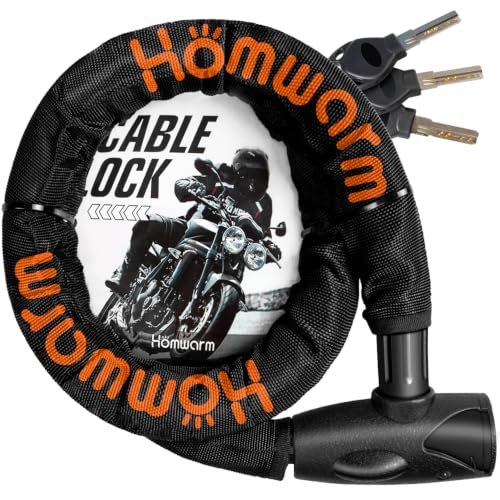商品名Homwarm バイクロック チェーンロック バイク 自転車 ワイヤーロック φ(直径)22mm×1200mm 頑丈 盗難防止 鍵3本セット色ブラックモデルM3サイズ-この商品について【極太＆極厚】直径22mm極太ワイヤー（10mm高強度強化鋼線×12mmPVCコート）で犯罪者から大切な愛車を守ります。 セキュリティ面を追い求めて更に太い超極太ワイヤーを採用しております。 主旨はお客様はもっと安心に商品を使うことです。【銅製シリンダー＆鍵】銅製キーシリンダーが搭載されており、自動的に弾き戻すことができます。 防埃/防錆/防水性にも優れています。 また、鍵も銅製で、複製にくく、摩耗防止、耐用で、永久にスムーズに開錠することはできます。 高強度、良い精度、無錆、贅沢で耐久性のある商品なので、安全かつ便利に使えます。【防塵シャッター設計】シャッター部分に埃や砂などが詰まって開けにくい現象は普通なので、使い安くて詰まりにくい防塵シャッターが設計されています！ ！【開閉簡単】鍵は正反面を問わず、両面で使えます。 ロック時は先端部分を鍵穴に差し込むだけ！ ！ 解除するときは鍵を差し込みグルっと回して、先端部分を抜くだけ！ ！ 操作がシンプルなので、煩わしくありません。 長さは1200mmでバイク、オートバイ、原付、スクーター、自転車、オフィスドアなど広い範囲に適用！商品情報ブランド名：Homwarm商品の推奨用途：バイク用セット数：1付属コンポーネント：鍵*3生産国：中国型番：M3メーカー名：Yunzhongluパック数：1メーカー型番：M3特殊機能：防水性|超極太|防錆|耐久性|防塵|耐摩耗性ロックタイプ：キーロックコントローラーの種類：キーコントロール。管理方法：タッチ接続プロトコル：Wi-Fiスタイル名：盗難防止カラー：ブラックケース形：円形素材：ナイロン、ポリ塩化ビニル、銅、鋼仕上げ：PVCコート商品のハイライト：バイクワイヤーロック スチールワイヤー+PVCコート+ナイロンカバー 頑丈な3層構造 銅製キーシリンダー 防塵シャッター 防塵/防錆/防水 リバーシブル対応 開閉簡単 自転車/原付/スクーター/バイク/オートバイに適用（ブラック）ブランド：Homwarm特徴：防水性|超極太|防錆|耐久性|防塵|耐摩耗性ロックの種類：キーロック材質：ナイロン、ポリ塩化ビニル、銅、鋼製品の推奨用途：バイク用