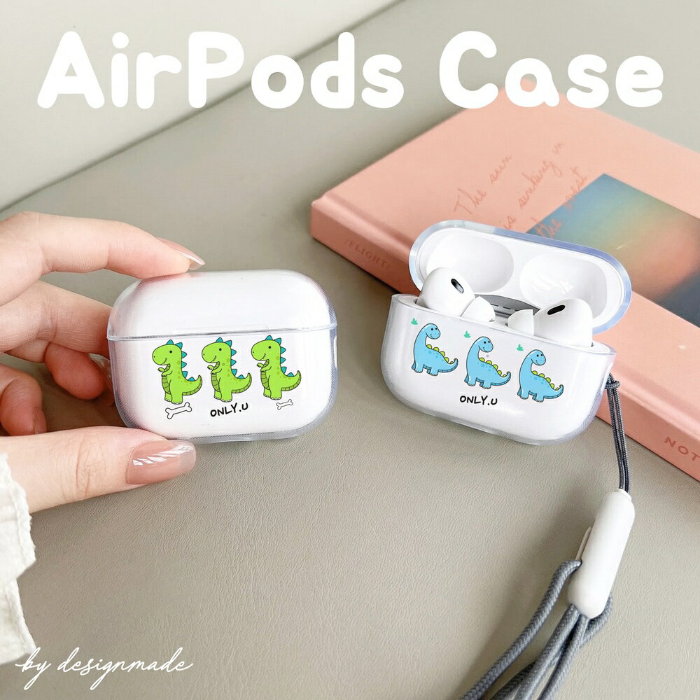 airpods ケース 韓国 airpods proケース おしゃれ 第2世代 ケース カバー ハード airpods 2 3 第3世代 第1世代 第2世代対応 透明 クリア ダイナソー 恐竜 グッズ かわいい airpods ケース カバー ペア お揃い ハードケース