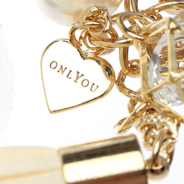 バッグチャーム タッセル フラワー ホワイト 財布用 バッグチャーム charm アクセサリー onlyou オンリーユー 3