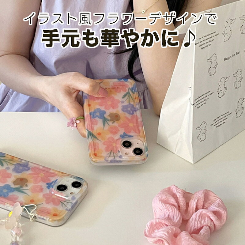 iphone14 ケース 韓国 かわいい 花 iphone13 ケース iphone14pro iphone13 pro iph...