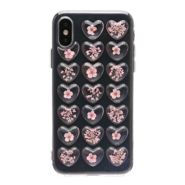 iphoneSE2 ケース 韓国 ドライフラワー 押し花 花 ハート ぷっくり カラフル かわいい クリア 透明 おしゃれ かわいい iphone7 iphone8 iphoneX Xs スマホ 携帯