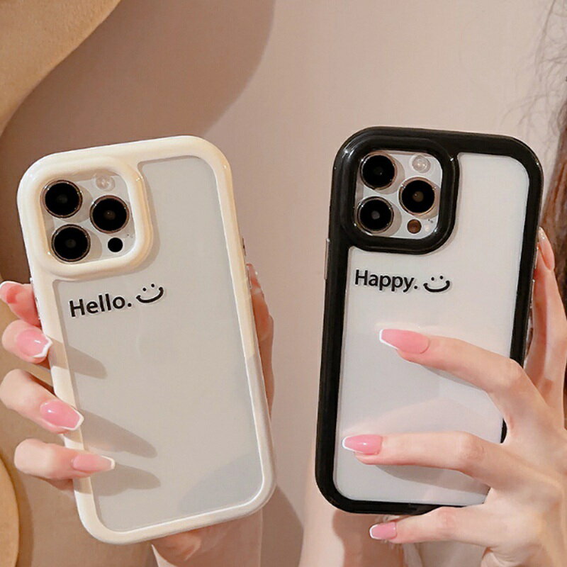 【ガラスフィルム付】 iphone15 ケース 可愛い 韓国 かわいい iPhone14 ケース iPhone13 ケース iPhoneseケース iPhoneケース iphone12 ケース おしゃれ PC スマイル ニコちゃん クリア 透明 シンプル レディース メンズ