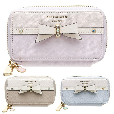 アンドシュエット &chouette リボン バイカラー キーケース ファスナー 鍵 キー財布 キーリング チャーム レディース サマンサアンドシュエット 合皮