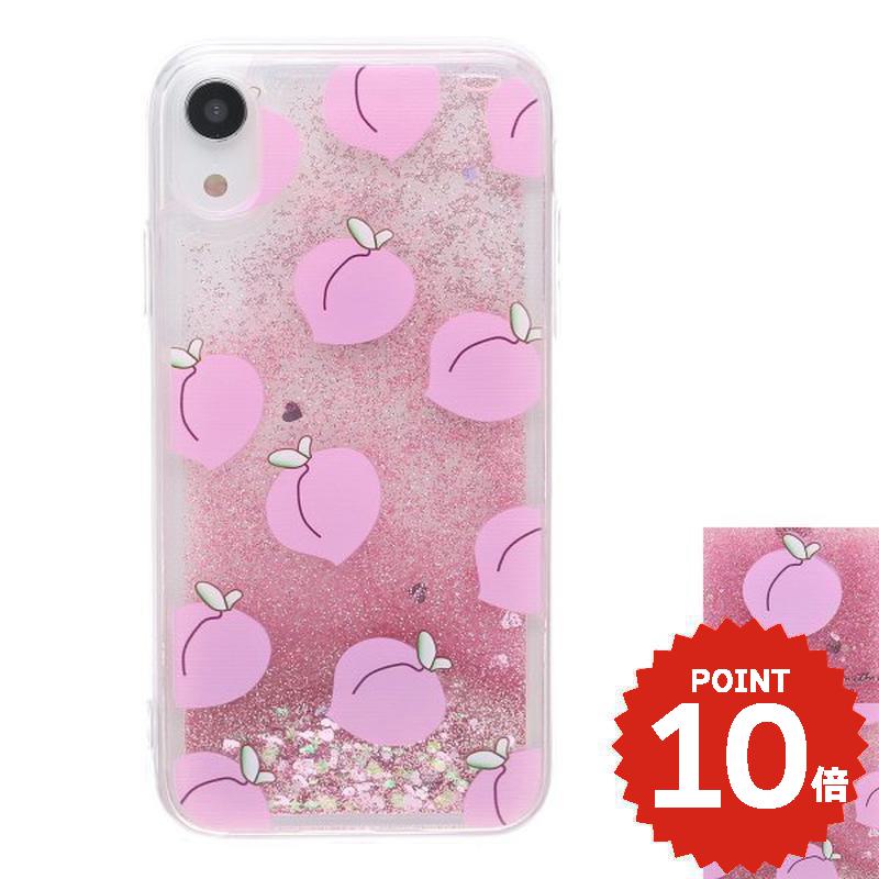 iphonese ケース かわいい 韓国 第2世代 第3世代 iPhonexrケース iphoneXs ケース iphonexsmax かわいい 大人かわいい おしゃれ ピーチ 桃 ピンク グリッター ラメ 透明 シンプル 面白い クリア