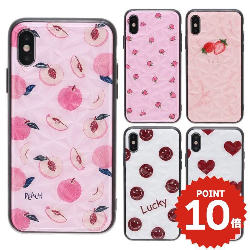 iphonese ケース かわいい 韓国 第2世代 第3世代 iPhonexrケース iphoneXs ケース iphonexsmax かわいい 大人かわいい おしゃれ ガラス風 桃 ピーチ ピンクイチゴ ニコちゃん スマイル ハート