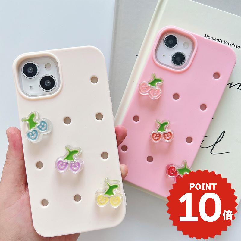 アクセサリー シューズ チャーム 飾り デコレーション ピン パーツ カスタム オリジナル かわいい おしゃれ レディース 女性 さくらんぼ チェリー カラフル