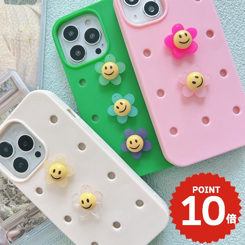 アクセサリー シューズ チャーム 飾り デコレーション ピン パーツ カスタム オリジナル かわいい おしゃれ 付け替え レディース 女性 スマイル フラワー