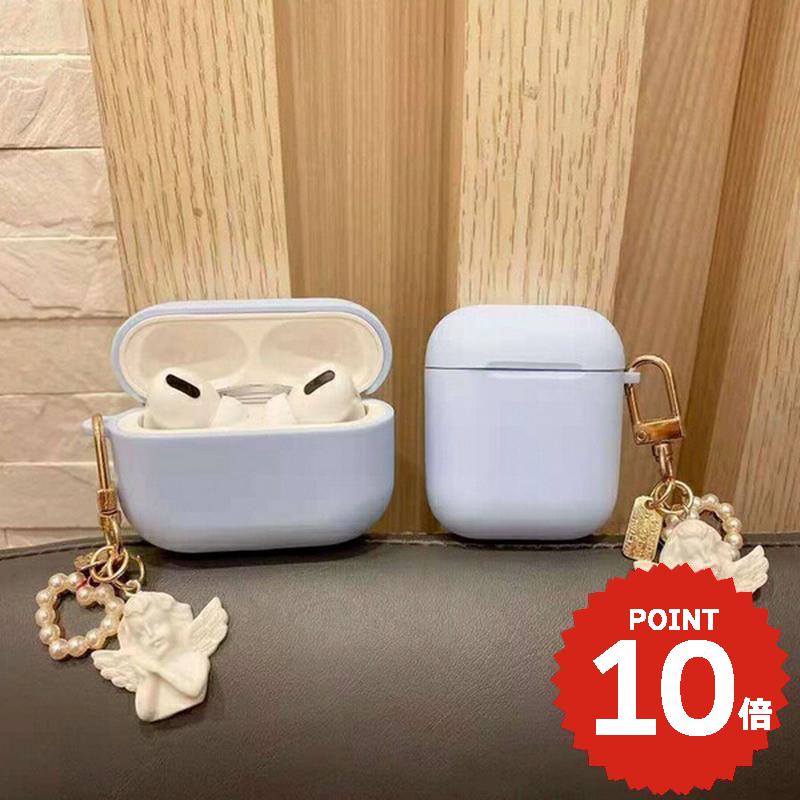 airpods ケース 韓国 airpods proケース おしゃれ 第2世代 ケース カバー ハード airpods 2 3 第3世代 第1世代 第2世代対応 エンジェルチャーム付きケース 傷 汚れ 防止