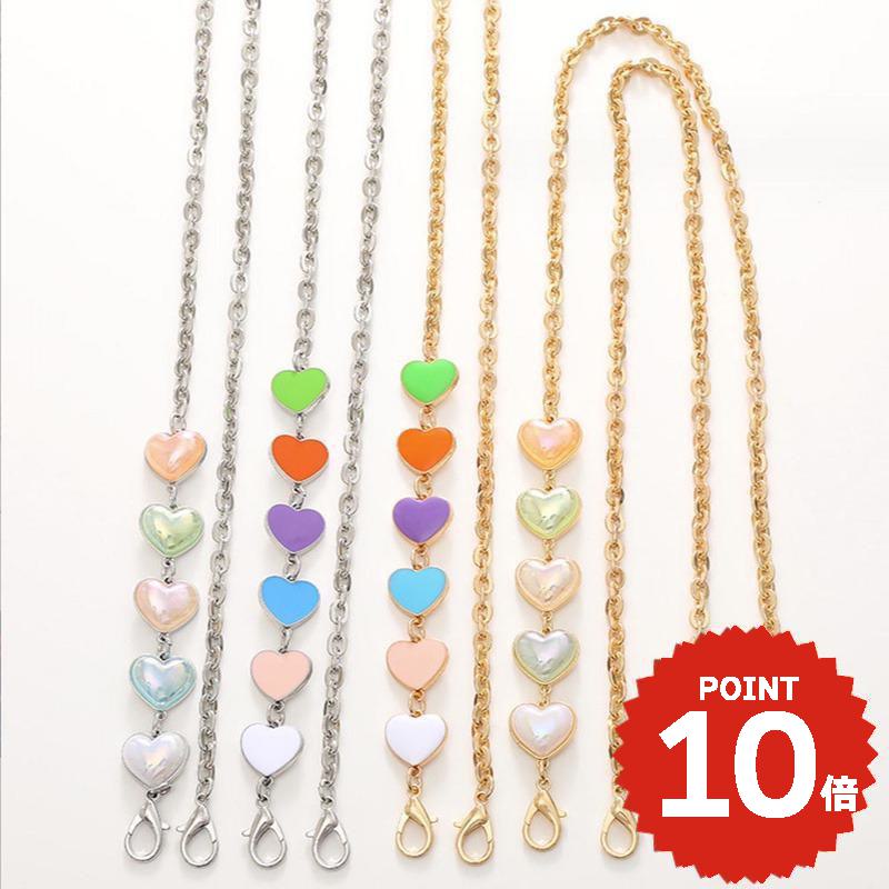 スマホショルダーストラップ 携帯ストラップ iPhone スマホ 韓国 シルバー ゴールド ハート 肩掛け カスタム 紛失防止 落下防止 付け替え かわいい おしゃれ