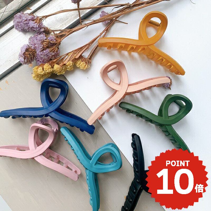 バンスクリップ ヘアアクセサリー ヘアピン 韓国 アクリルマット結び目バンスクリップ くすみ 無地 ウ..