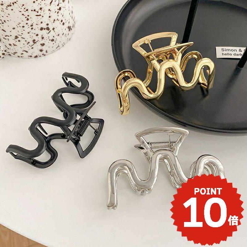 バンスクリップ ヘアアクセサリー 韓国 大きめ メタリック 個性的 シンプル ハーフ ヘアクリップ ヘアピン レディース 女性 髪留め まとめ髪 簡単 挟む おしゃれ