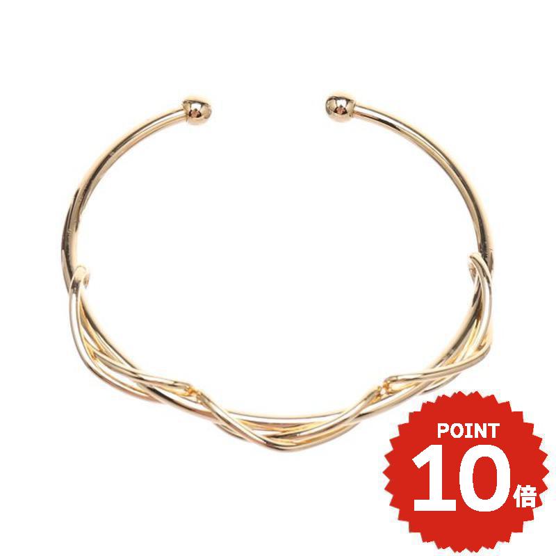 編み込みメタルスリムバングル ゴールド レディースアクセサリー onlyou オンリーユー