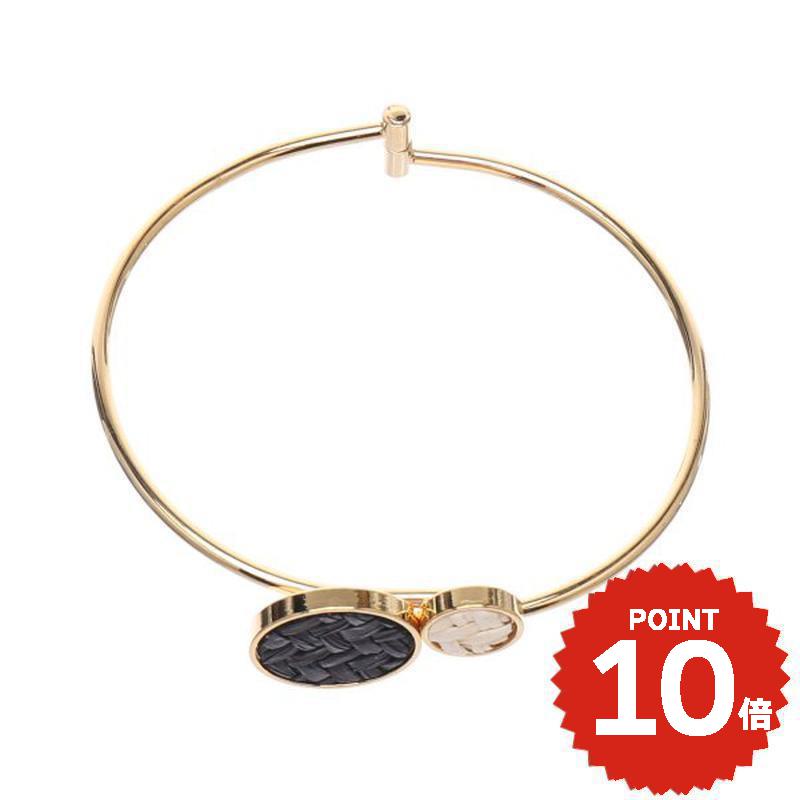 ラウンドラタンメタルスリムバングル ブラック レディースアクセサリー onlyou オンリーユー