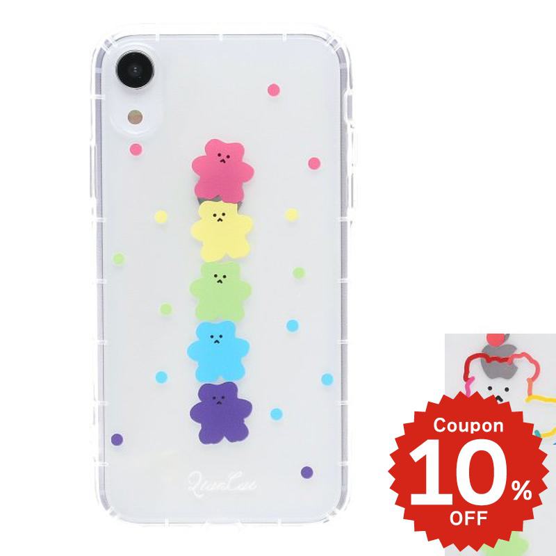 Rakuten - iphonese ケース かわいい 韓国 第2世代 第3世代 iPhonexrケース iphoneXs ケース iphonexsmax かわいい 大人かわいい おしゃれ くま クマ カラフル ポップ クリア 透明