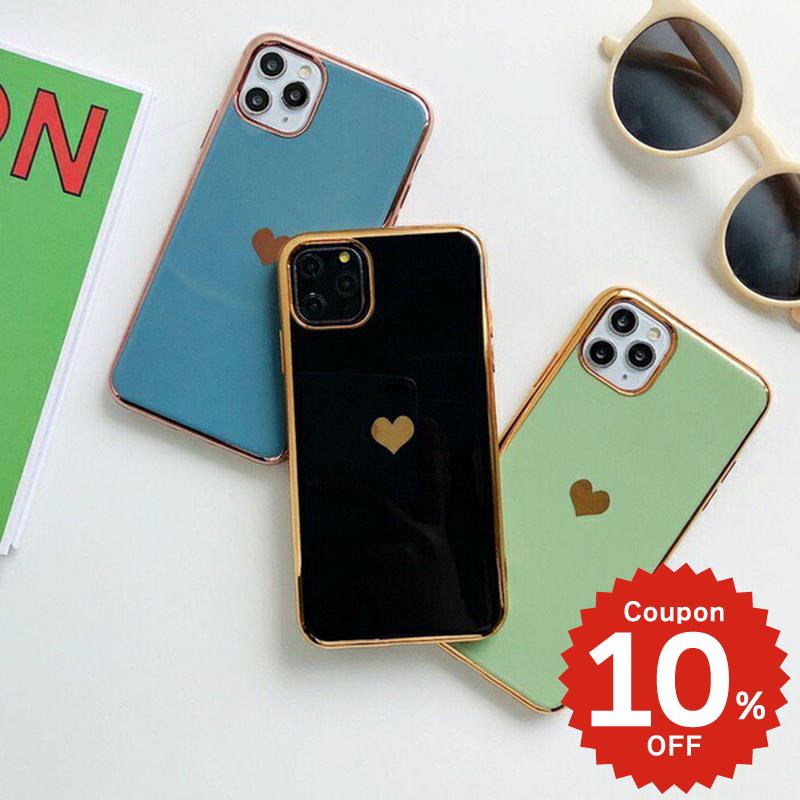 乐天商城 - iphone11 ケース 韓国 iphone11proケース iPhone ケース pro max iphonese ケース iphonexr ケース iphonexs ケース フチゴールドミニハート 個性的