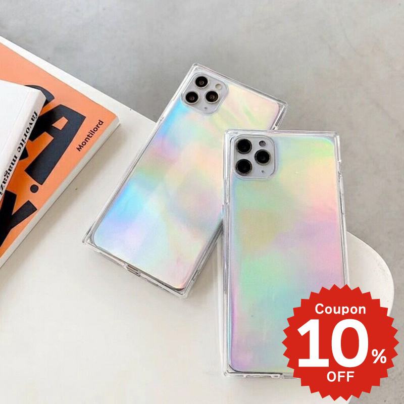 Rakuten - iphone13 ケース 韓国 かわいい iphone12 mini ケース pro iphone11 アイフォン iPhone ケース iphone13 ケース iphonese ケース TPU オーロラ スクエア クリア 透明