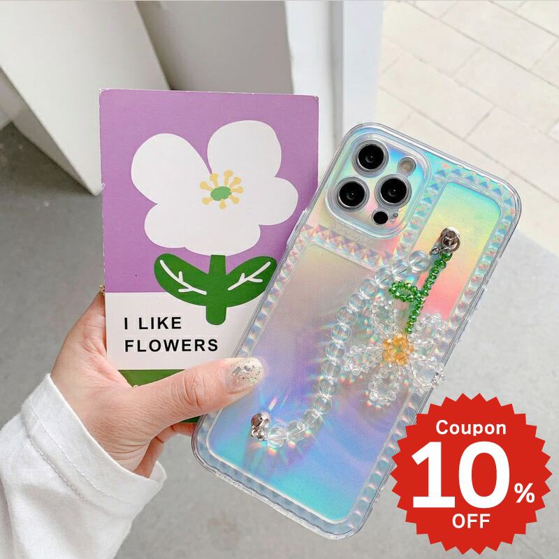 Rakuten - iphone12 ケース 大人かわいい mini pro max iphone11 アイフォン iPhone ケース iphonexrケース iphone se 韓国 大人 女子 フラワー ビジュー オーロラ 透明 クリア お揃い 可愛い 女性